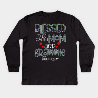 Blessed To be called Mom and grammie Kids Long Sleeve T-Shirt